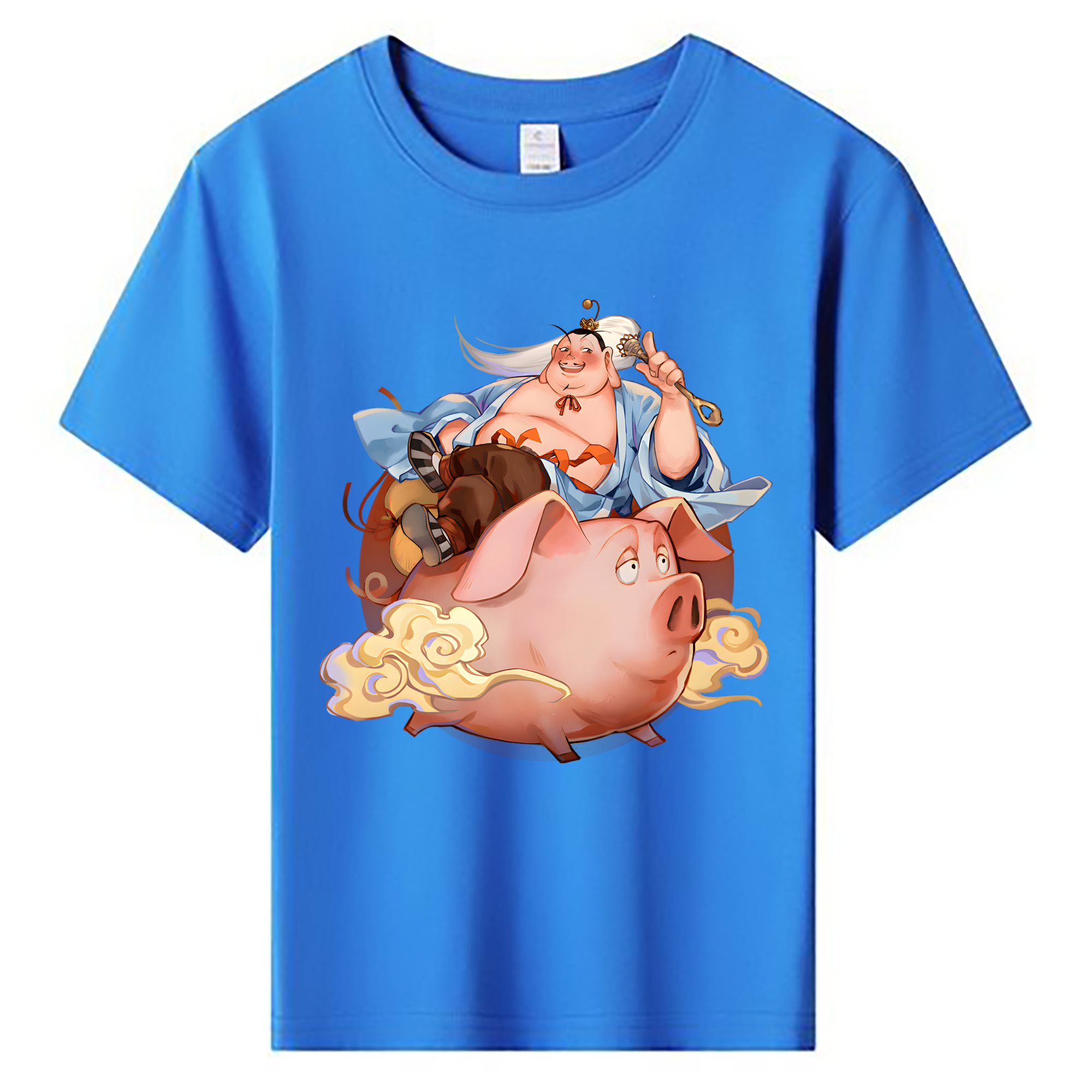 （画像用） Ne Zha 2 ナタ 魔童の大暴れ 綿100％キッズTシャツ（フロントプリント）